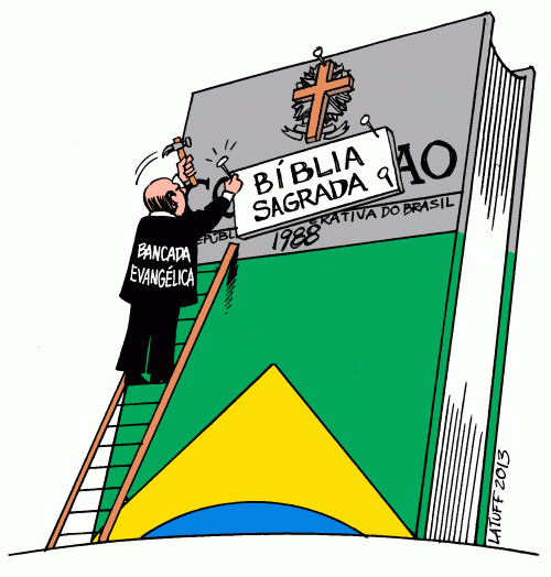 Bancada evangélica e a Constituição (Latuff)